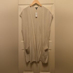 Express Cream Open Front Sweater